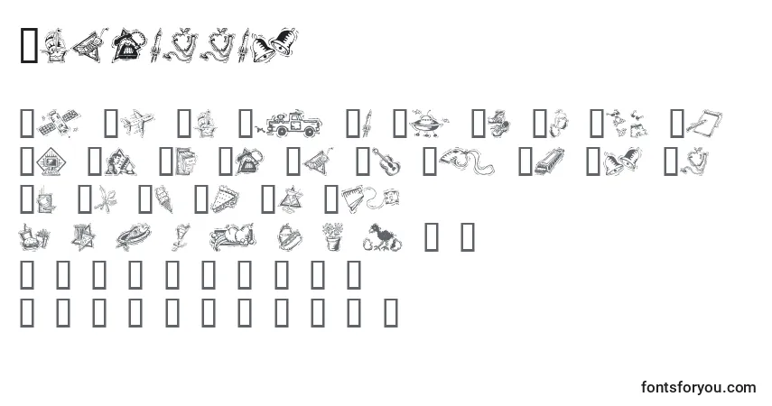 Czcionka Iconettes – alfabet, cyfry, specjalne znaki