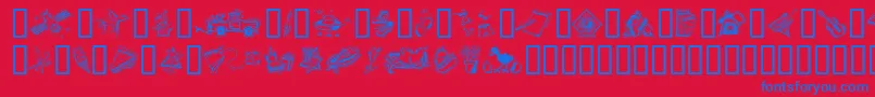 Iconettes Font – Blue Fonts on Red Background