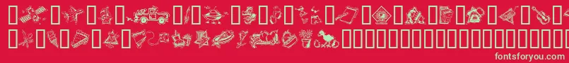 フォントIconettes – 赤い背景に緑の文字