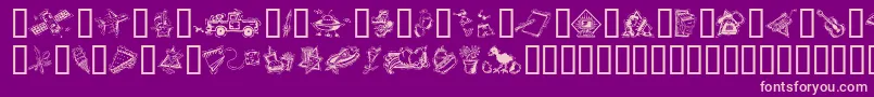 Iconettes Font – Pink Fonts on Purple Background