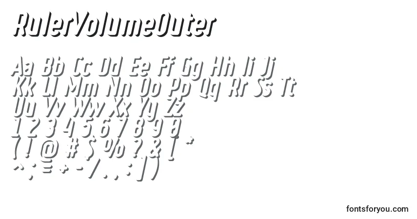 Schriftart RulerVolumeOuter – Alphabet, Zahlen, spezielle Symbole