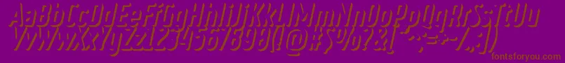 RulerVolumeOuter-Schriftart – Braune Schriften auf violettem Hintergrund