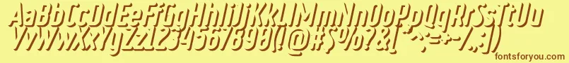 フォントRulerVolumeOuter – 茶色の文字が黄色の背景にあります。