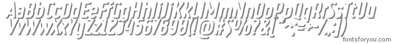 RulerVolumeOuter-fontti – harmaat kirjasimet valkoisella taustalla