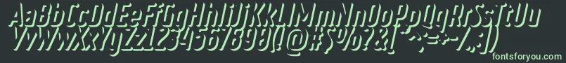 RulerVolumeOuter-Schriftart – Grüne Schriften auf schwarzem Hintergrund