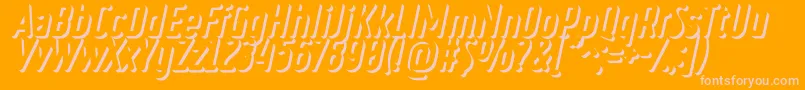 RulerVolumeOuter-Schriftart – Rosa Schriften auf orangefarbenem Hintergrund