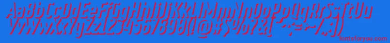 RulerVolumeOuter Font – Red Fonts on Blue Background