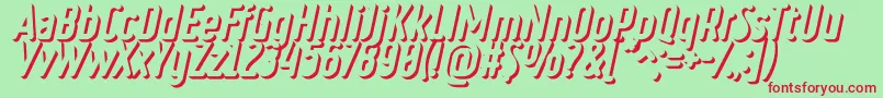 RulerVolumeOuter Font – Red Fonts on Green Background