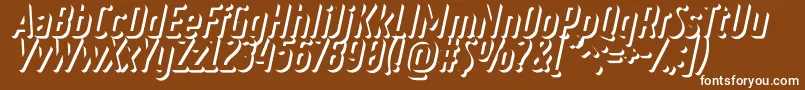 RulerVolumeOuter-fontti – valkoiset fontit ruskealla taustalla