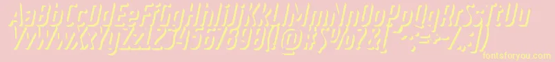 RulerVolumeOuter-Schriftart – Gelbe Schriften auf rosa Hintergrund