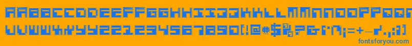 Phaserbankp-Schriftart – Blaue Schriften auf orangefarbenem Hintergrund