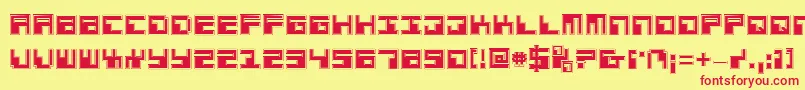 Phaserbankp Font – Red Fonts on Yellow Background