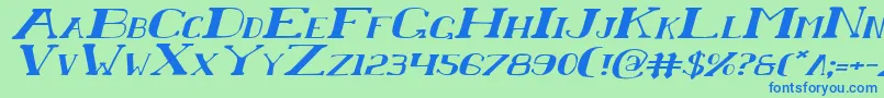 ChardinDoihleExpandedItalic Font – Blue Fonts on Green Background