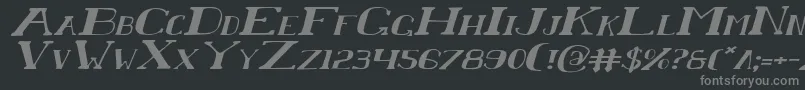 フォントChardinDoihleExpandedItalic – 黒い背景に灰色の文字