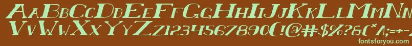 ChardinDoihleExpandedItalic Font – Green Fonts on Brown Background