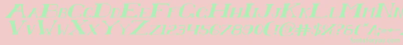 Police ChardinDoihleExpandedItalic – polices vertes sur fond rose