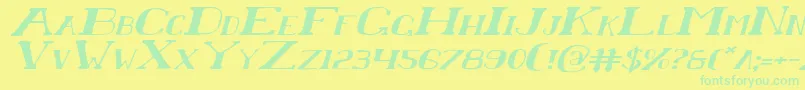 ChardinDoihleExpandedItalic Font – Green Fonts on Yellow Background