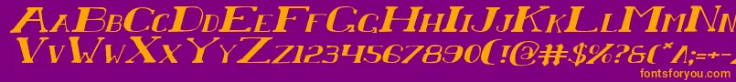 ChardinDoihleExpandedItalic Font – Orange Fonts on Purple Background