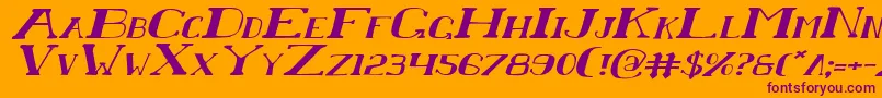 ChardinDoihleExpandedItalic Font – Purple Fonts on Orange Background