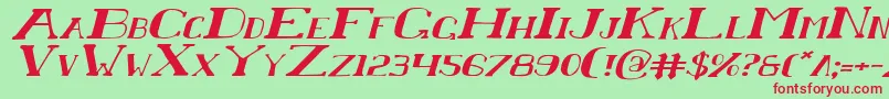 ChardinDoihleExpandedItalic Font – Red Fonts on Green Background