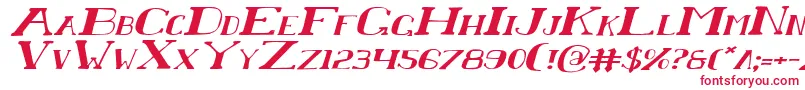 ChardinDoihleExpandedItalic Font – Red Fonts on White Background