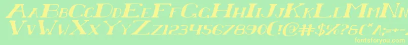 ChardinDoihleExpandedItalic Font – Yellow Fonts on Green Background