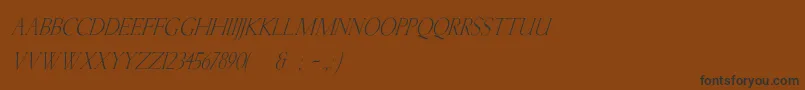 KellnearItalic Font – Black Fonts on Brown Background