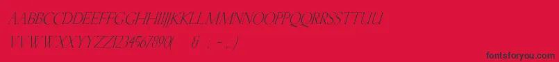 KellnearItalic Font – Black Fonts on Red Background