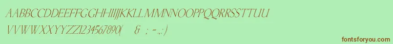 KellnearItalic Font – Brown Fonts on Green Background