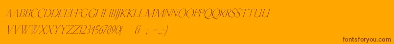 KellnearItalic Font – Brown Fonts on Orange Background