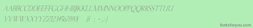 KellnearItalic Font – Gray Fonts on Green Background