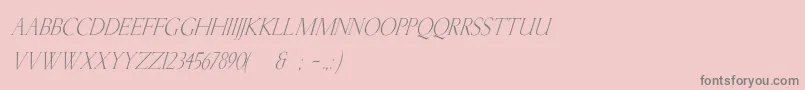KellnearItalic Font – Gray Fonts on Pink Background