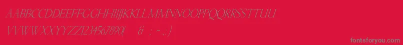 フォントKellnearItalic – 赤い背景に灰色の文字