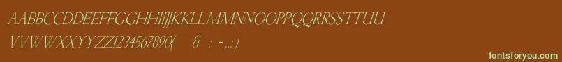 KellnearItalic Font – Green Fonts on Brown Background
