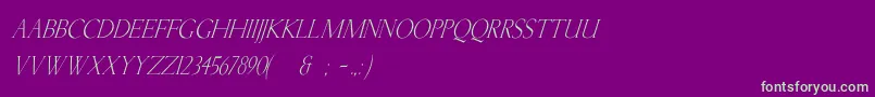 KellnearItalic Font – Green Fonts on Purple Background