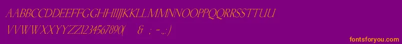 KellnearItalic Font – Orange Fonts on Purple Background