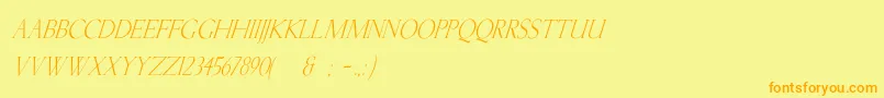 KellnearItalic Font – Orange Fonts on Yellow Background