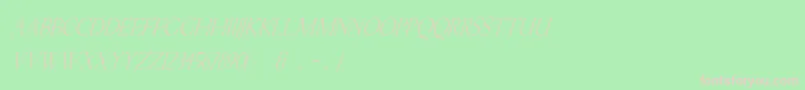 フォントKellnearItalic – 緑の背景にピンクのフォント