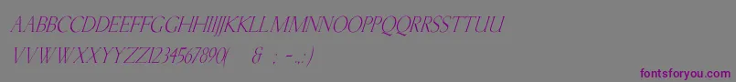 KellnearItalic Font – Purple Fonts on Gray Background