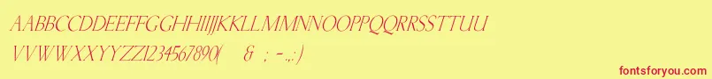 KellnearItalic Font – Red Fonts on Yellow Background