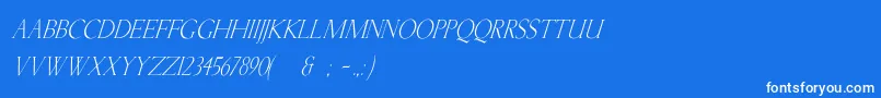 KellnearItalic Font – White Fonts on Blue Background