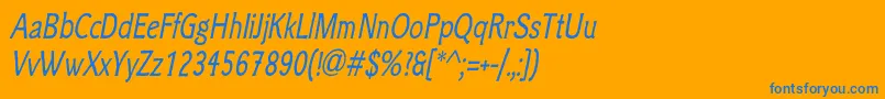 フォントClicheeItalic – オレンジの背景に青い文字