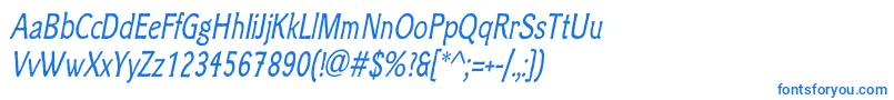 フォントClicheeItalic – 白い背景に青い文字