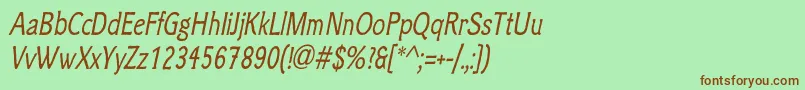 フォントClicheeItalic – 緑の背景に茶色のフォント