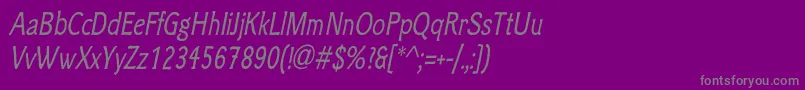 フォントClicheeItalic – 紫の背景に灰色の文字