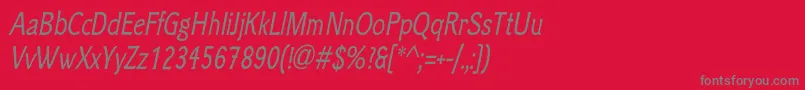 フォントClicheeItalic – 赤い背景に灰色の文字