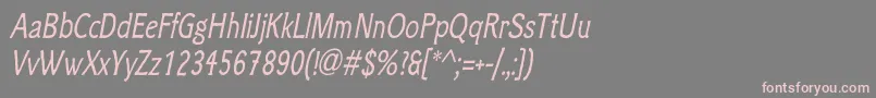 フォントClicheeItalic – 灰色の背景にピンクのフォント