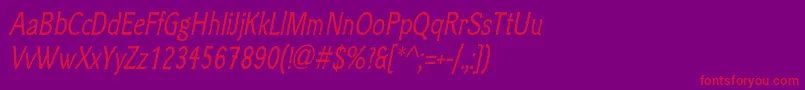 ClicheeItalic Font – Red Fonts on Purple Background