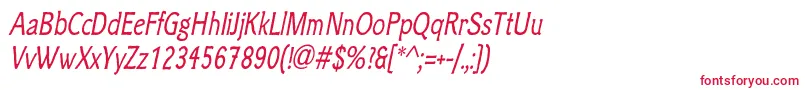 フォントClicheeItalic – 白い背景に赤い文字