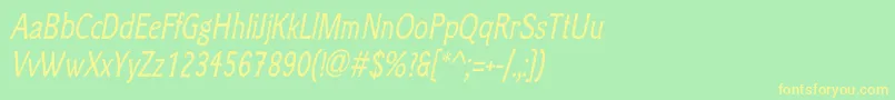 ClicheeItalic-Schriftart – Gelbe Schriften auf grünem Hintergrund